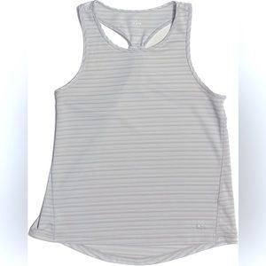 Girls DSG white and gray striped tank top